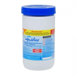 Хлор стабилизированный медленный Aquatics таблетки 200 гр 1,2 кг