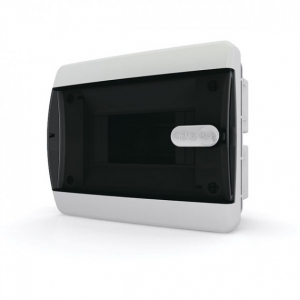 Щит распределительный встраиваемый ЩРВ-8 195х290х103 мм IP41 C прозрачная черная дверца