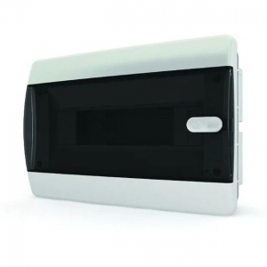 Щит распределительный встраиваемый ЩРВ-12 195х290х103 мм IP41 C прозрачная черная дверца
