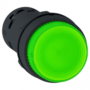 Кнопка моноблочная XB7 24 В подсветка зеленый