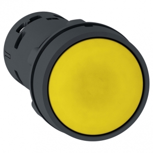 Кнопка моноблочная XB7 1НО пружинный возврат желтый