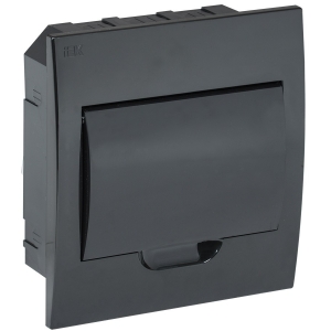 Корпус распределительный встраиваемый ЩРВ-П-18 252х398х102 мм IP41 Krepta 3 пластиковый черный дверь черная