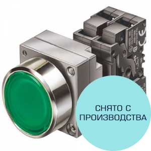 Кнопка 3SB 1НO AC подсветка зеленый держатель (снят с производства)