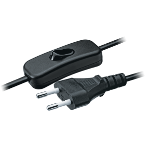 Шнур сетевой NPS-FS-170-2x0,5-BL 1,7 м выключатель черный