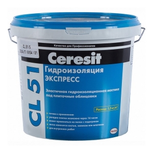 Мастика эластичная гидроизоляционная Ceresit CL 51 под плиточные облицовки 1,4 кг