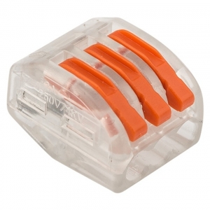 Колодка клеммная рычажного типа PC623 Push-In оранжевый/прозрачный