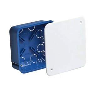 Коробка распаячная Тусо 100х100х45 мм IP30 для сплошных стен крышка синий