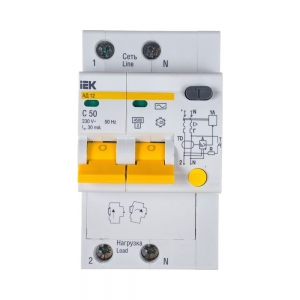 Выключатель автоматический дифференциальный АД-12 2 Р 50 А 30 мА