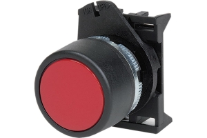Кнопка плоская прозрачная с фиксацией красная DKC